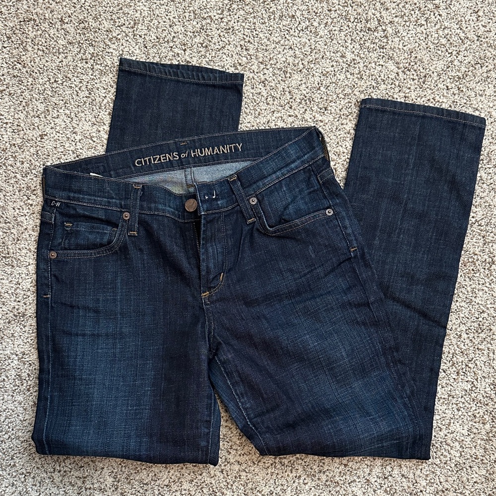Citizens Of Humanity Women's Dark Indigo Straight Leg Jeans - 25